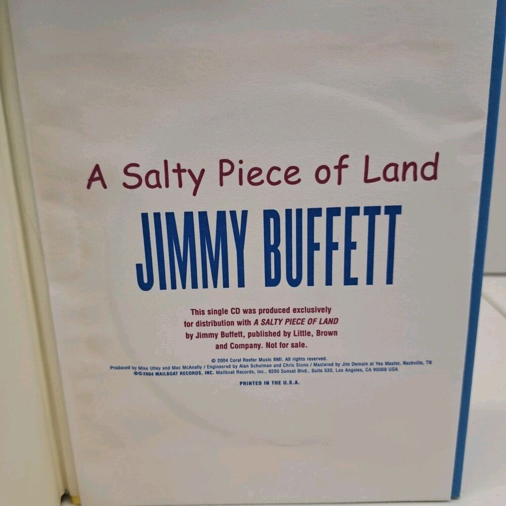 A Salty Piece of Land Jimmy Buffett First Edition Hardcover With CD - Picture 6 of 8